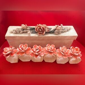 Vintage napkin rings made from capiz shells